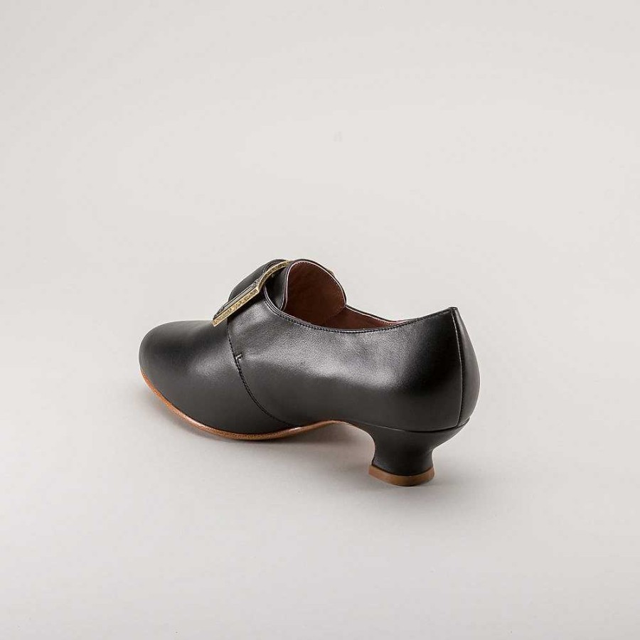 Women American Duchess | Pre-Order Kensington Women'S 18Th Century Shoes Wide (Black)