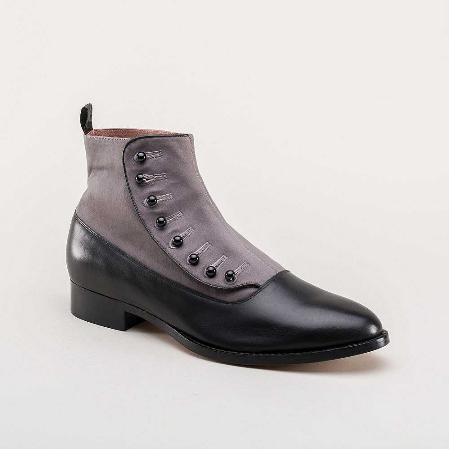 Men American Duchess | Frederick Men'S Vintage Button Boots (Grey/Black)