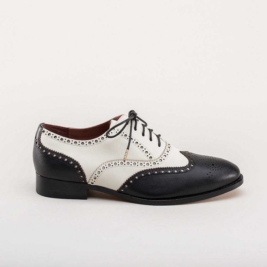 Men American Duchess | Lawrence Men'S Vintage Spectator Shoes (Black/Ivory)