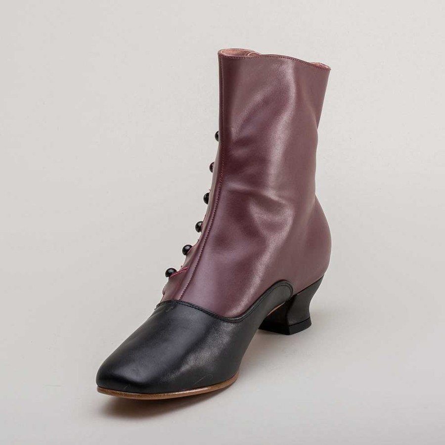 Women American Duchess | Renoir Women'S Victorian Button Boots (Merlot/Black)