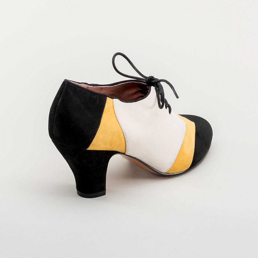 Women American Duchess | Karolina Women'S Retro Oxfords (Black/Yellow/Ivory)