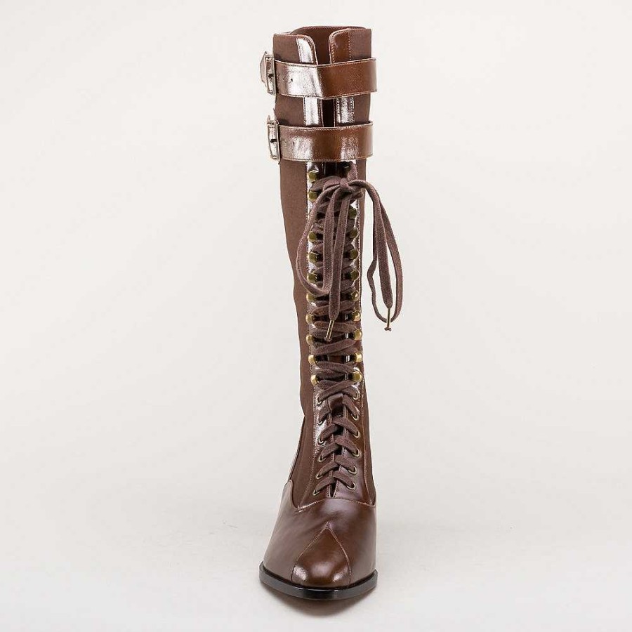 Women American Duchess | Cambridge Women'S Edwardian Bicycle Boots (Brown/Brown)