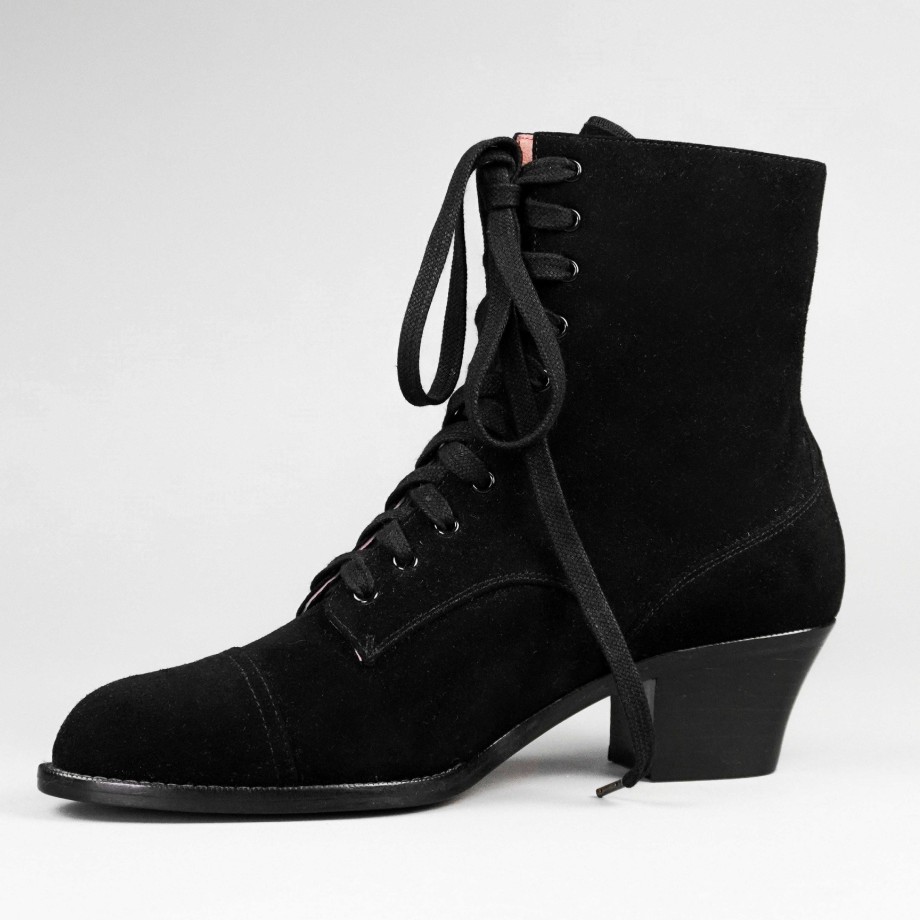 Women American Duchess | Pre-Order Paris Women'S Boots Wide (Black Suede)