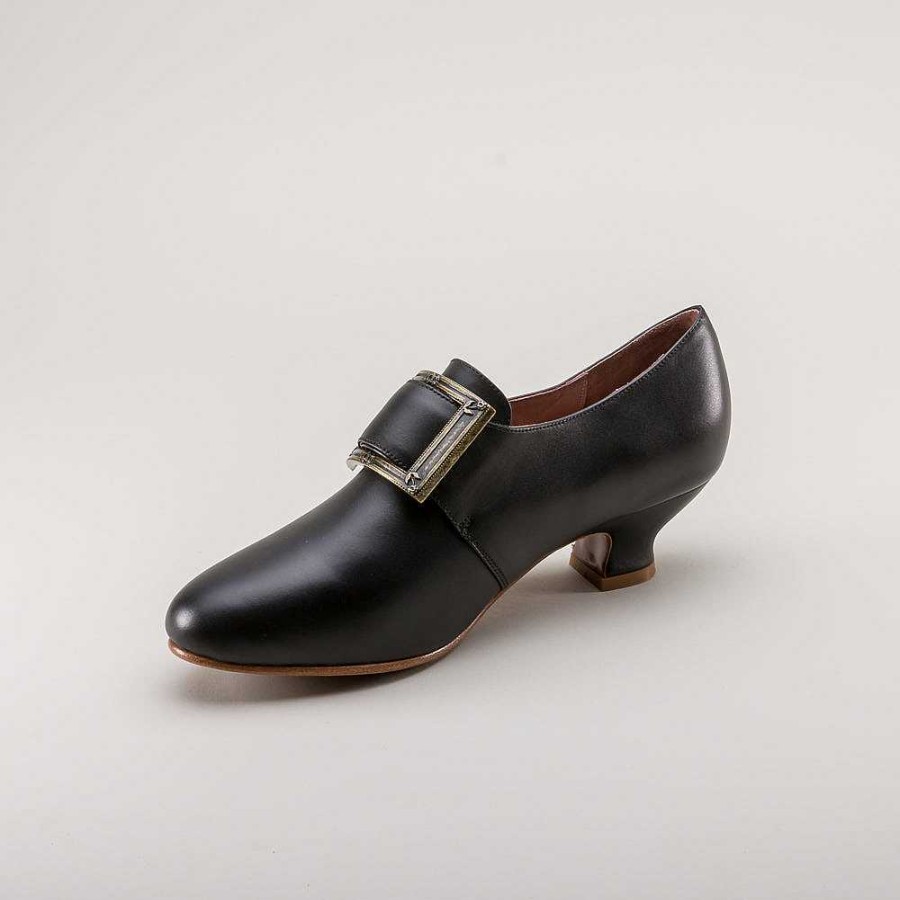 Women American Duchess | Pre-Order Kensington Women'S 18Th Century Shoes Wide (Black)