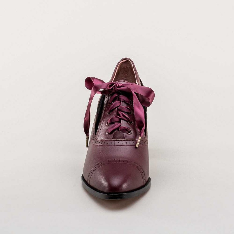 Women American Duchess | Lucille Women'S Edwardian Oxfords (Merlot/Black)