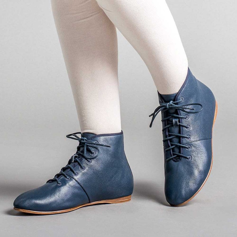 Women American Duchess | Emma Women'S Regency Leather Boots (Navy)