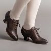 Women American Duchess | Pre-Order Londoner Women'S Edwardian Oxfords Wide (Brown)