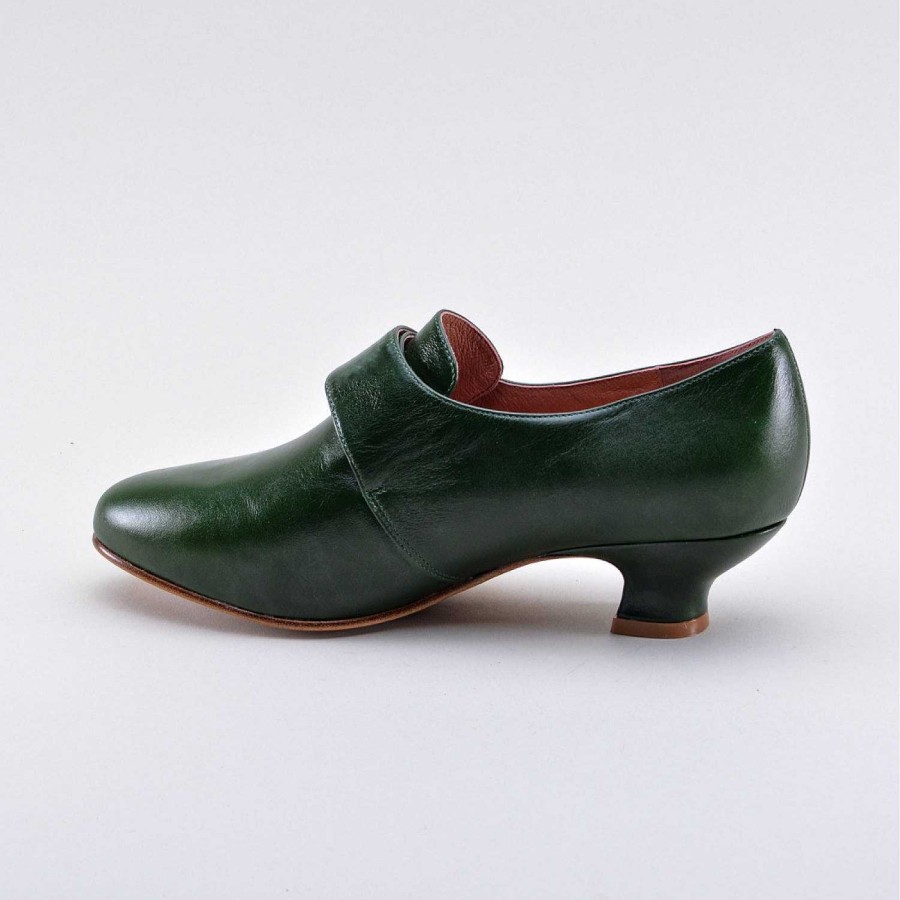 Women American Duchess | Pre-Order Kensington Women'S 18Th Century Shoes Wide (Forest Green)