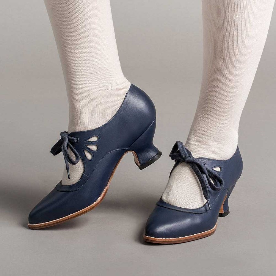 Women American Duchess | Gibson Women'S Edwardian Leather Shoes (Navy)