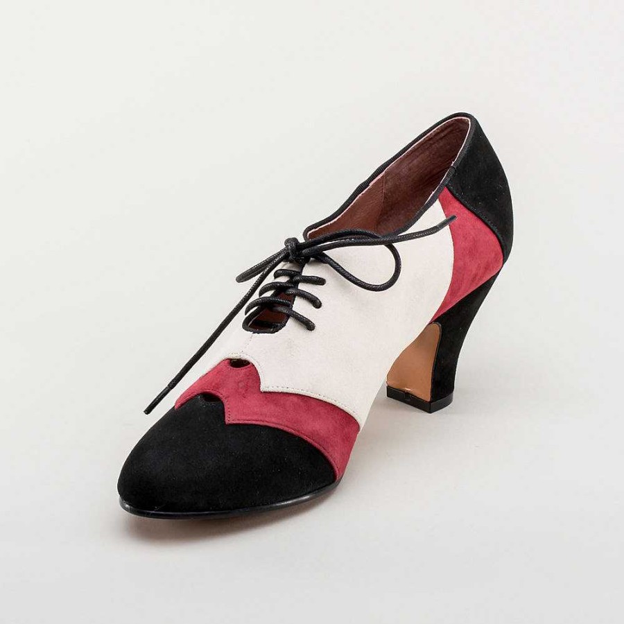 Women American Duchess | Karolina Women'S Retro Oxfords (Black/Oxblood/Ivory)