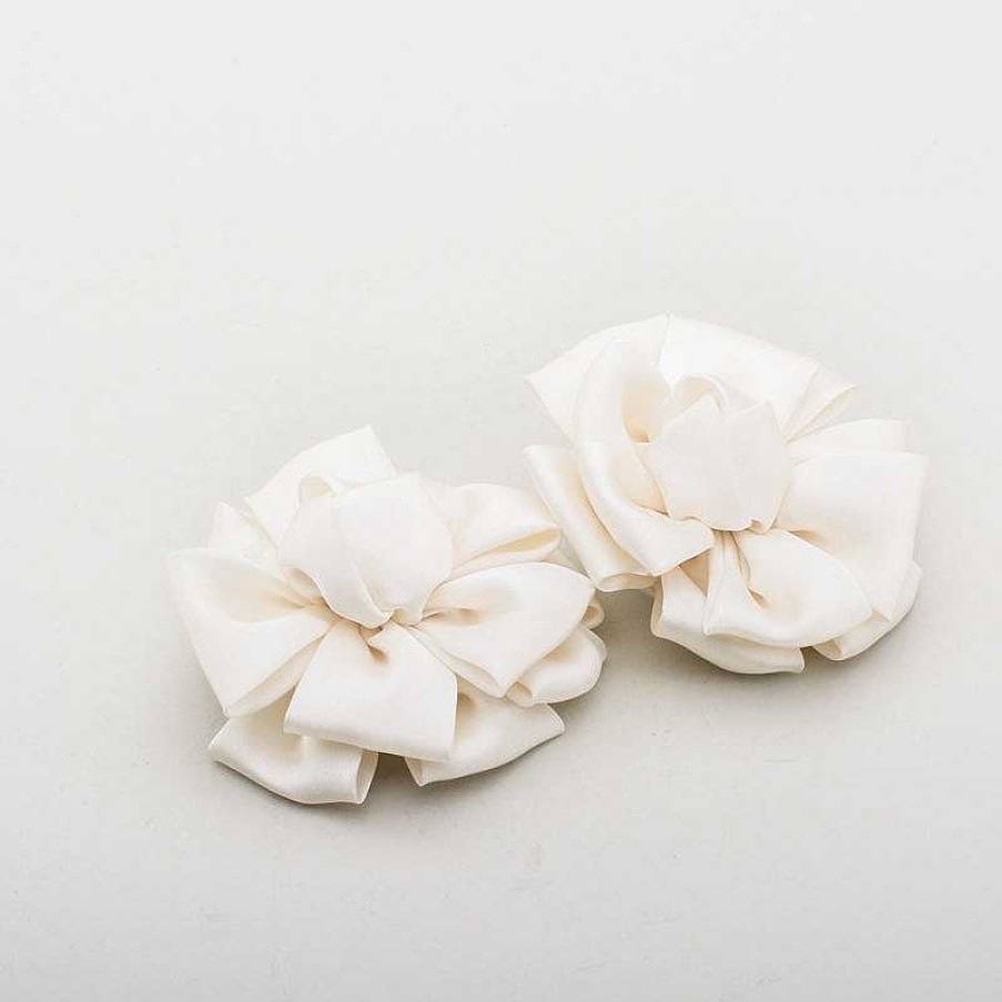 Accessories & More American Duchess | Small Satin Rose Shoe Clips