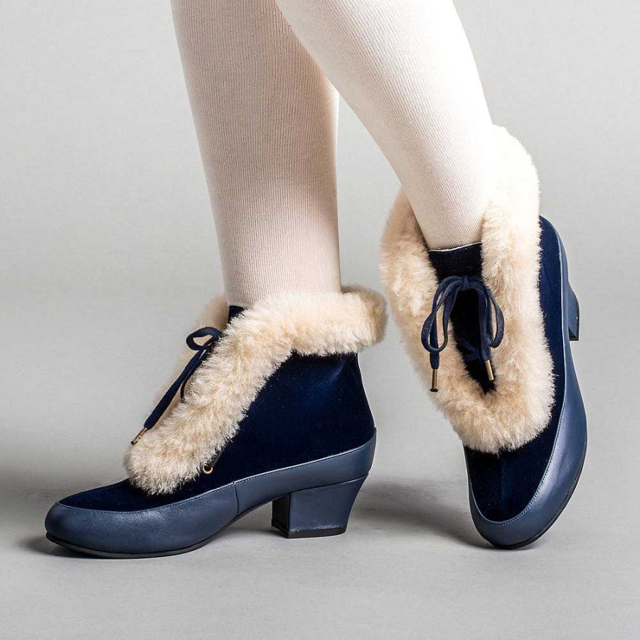 Women American Duchess | Alpen Women'S Retro Winter Booties (Navy/Ivory)